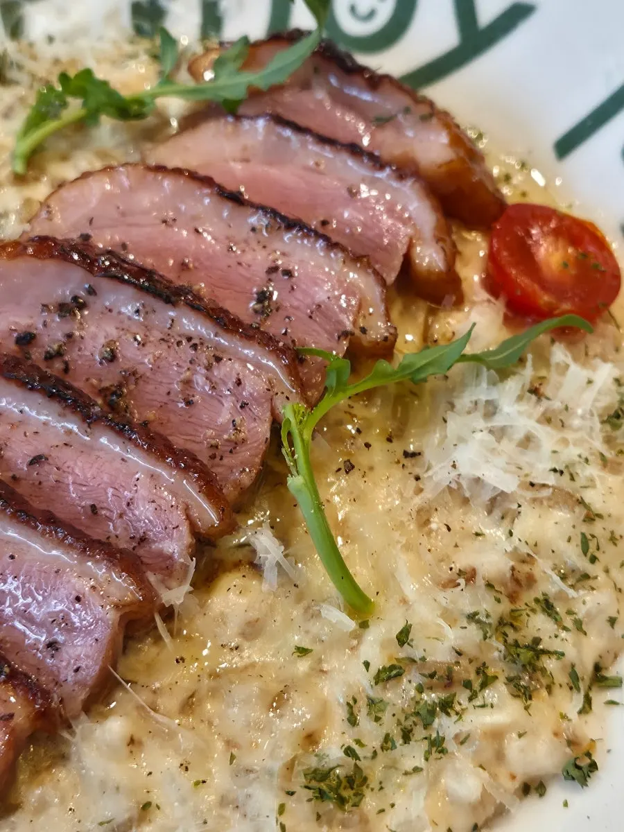 A large piece of duck steak