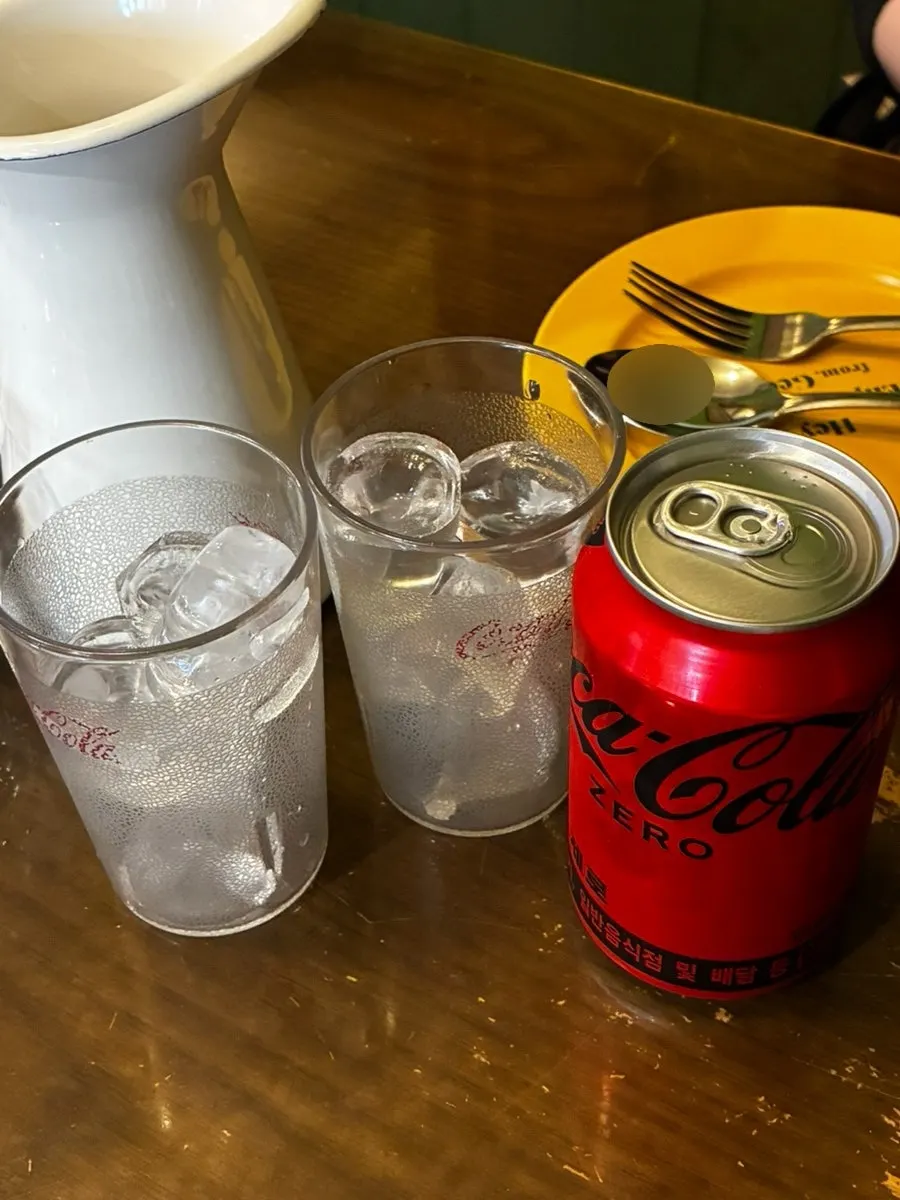 Zero-calorie cola and ice cup at Hey Joji