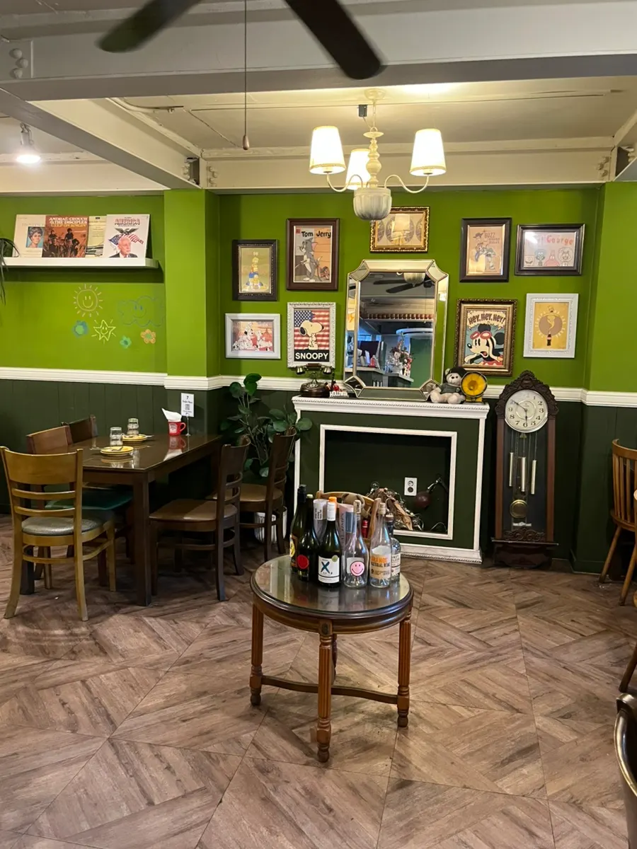 Interior of Hey Joji, styled like an American home