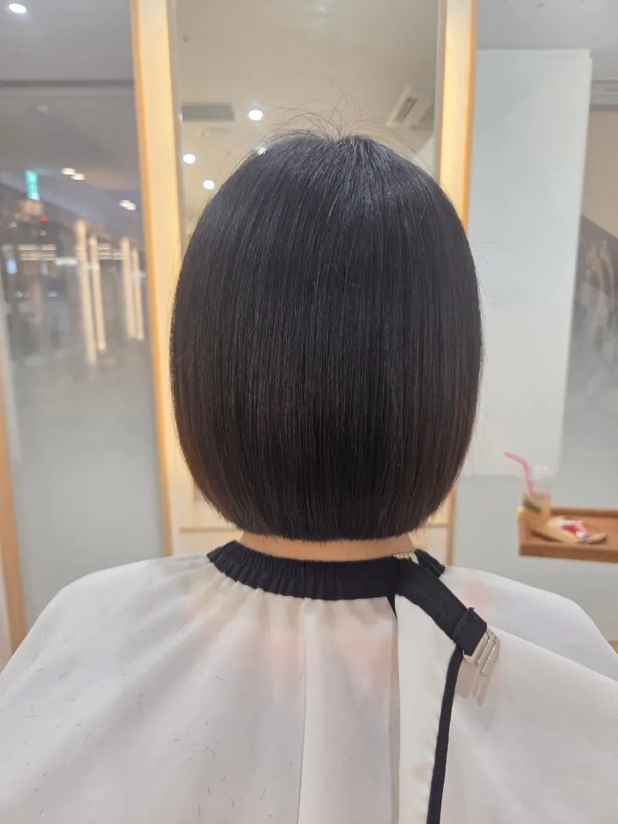 태슬컷으로 정리된 단발 애프터