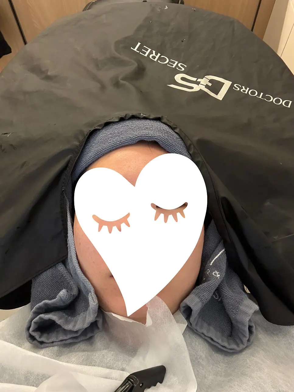 Hair during the neutralizing and heat treatment stage