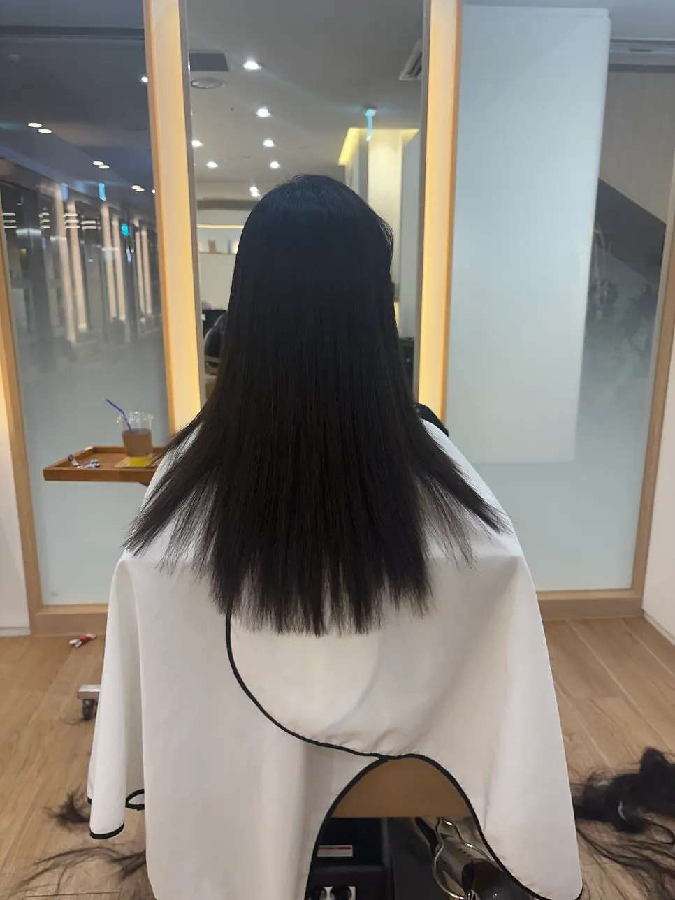 After photo showing hair thinned and tidied by the cut