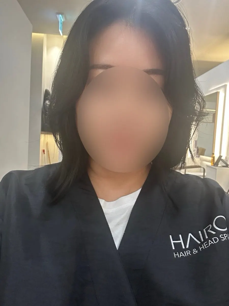 Hair after washing and drying at home, still holding its shape