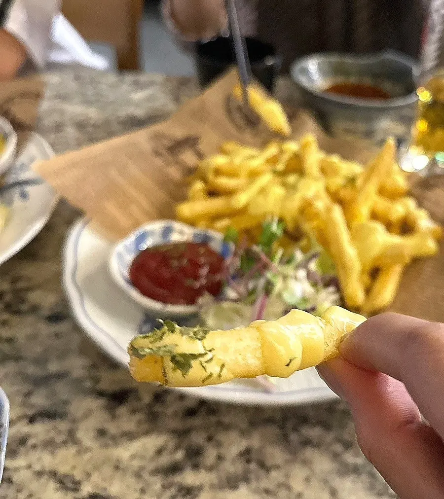 A generous portion of butter fries
