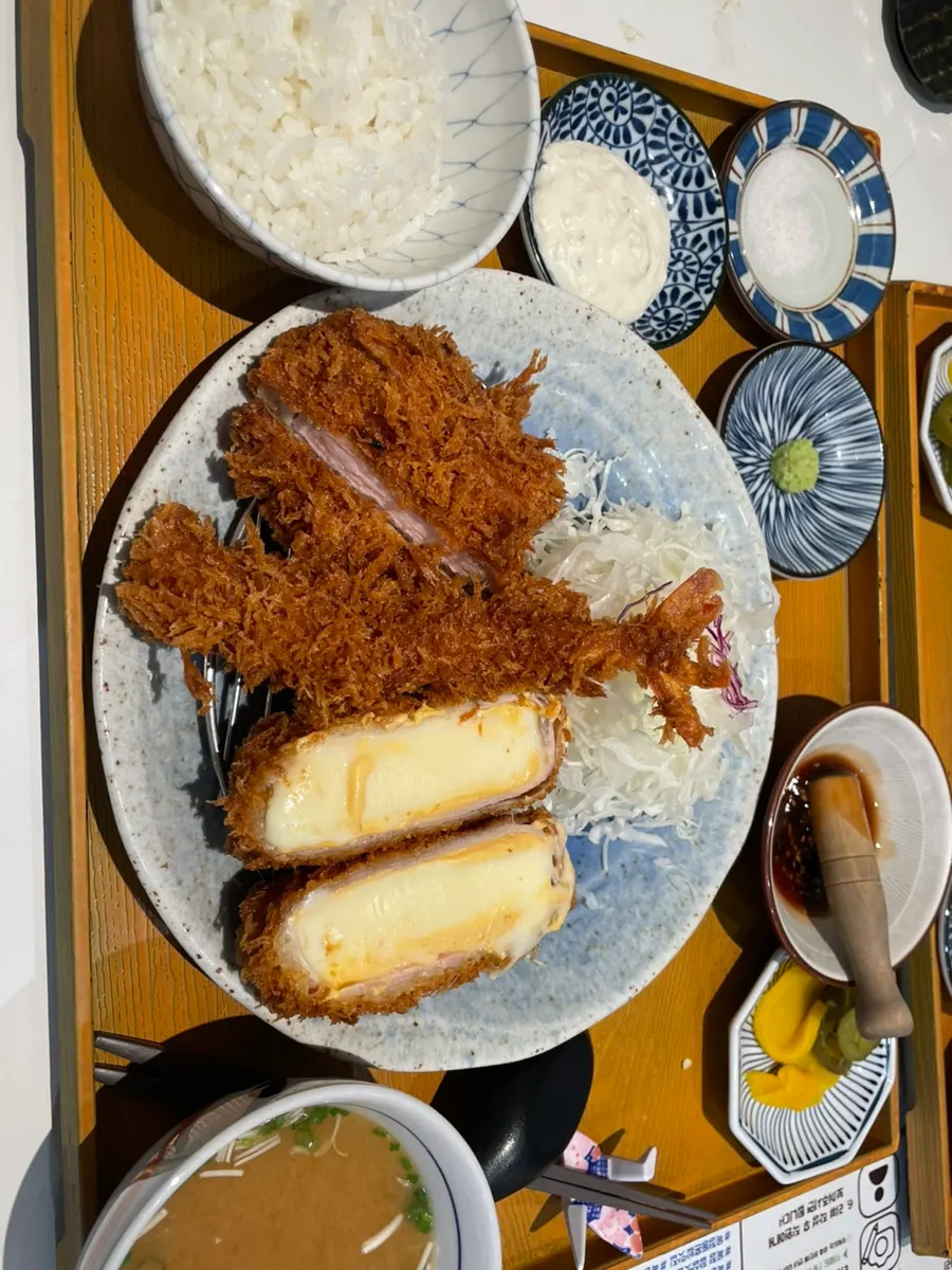 Himawari's tonkatsu set menu board