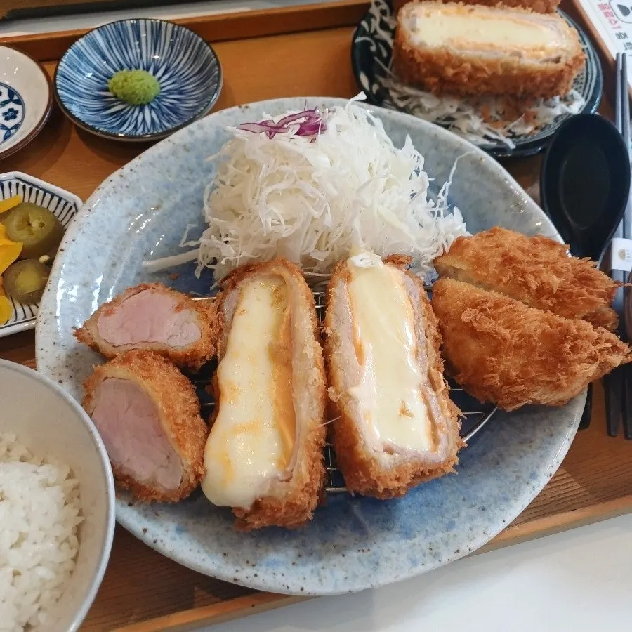 Crab croquette and katsu on the Assorted B plate
