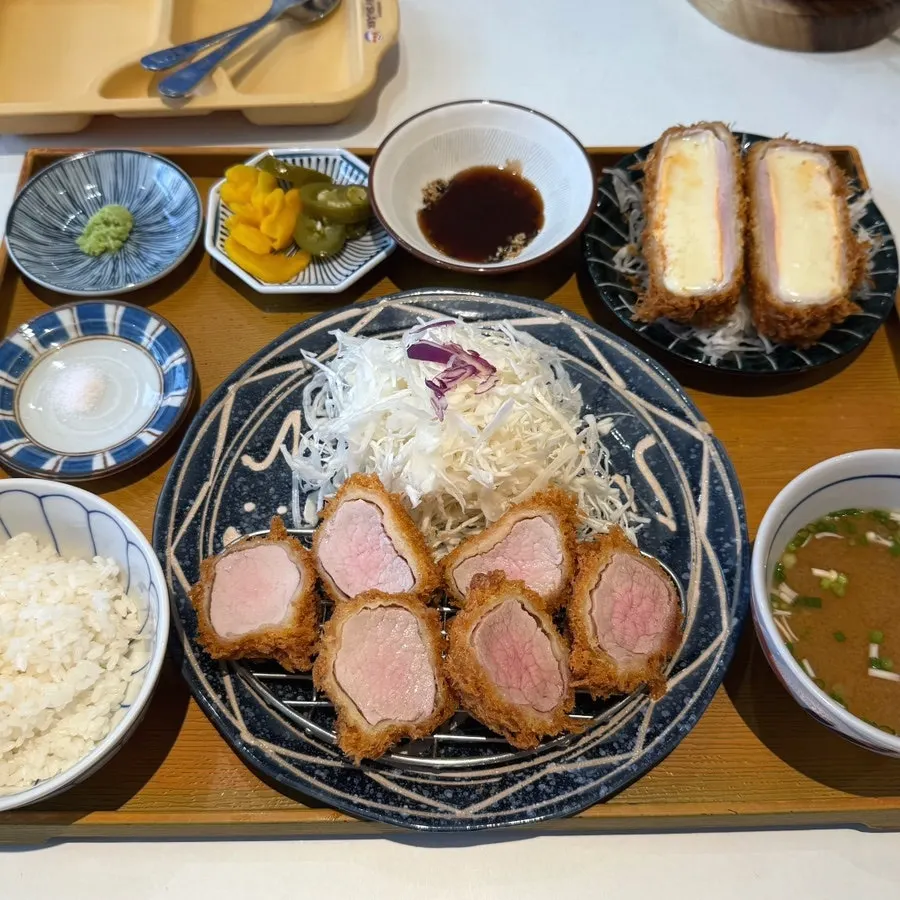 Hire katsu set with a side of cheese katsu