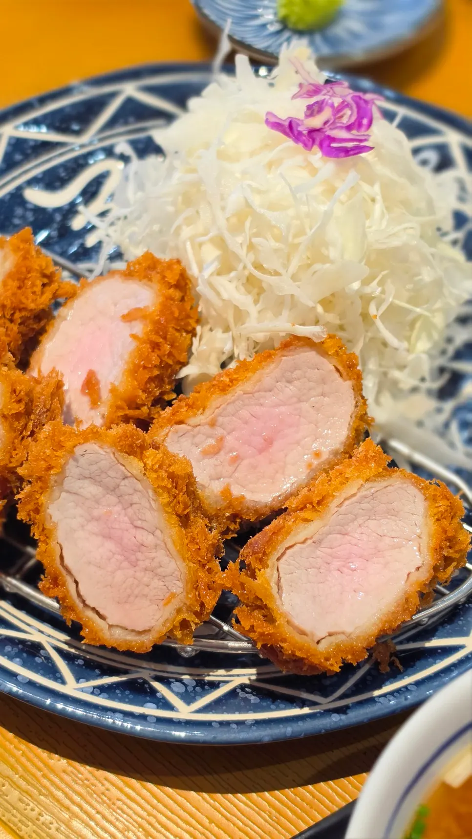 Hire katsu with a bright red cross-section