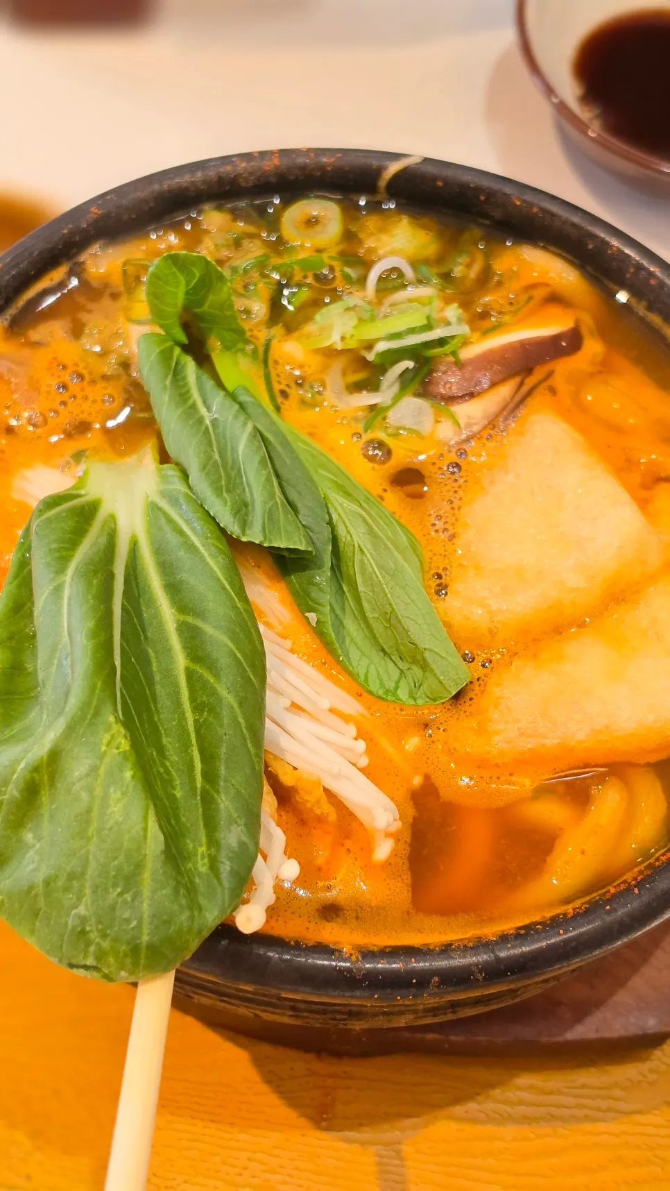 A bowl of Himawari's spicy seafood udon set