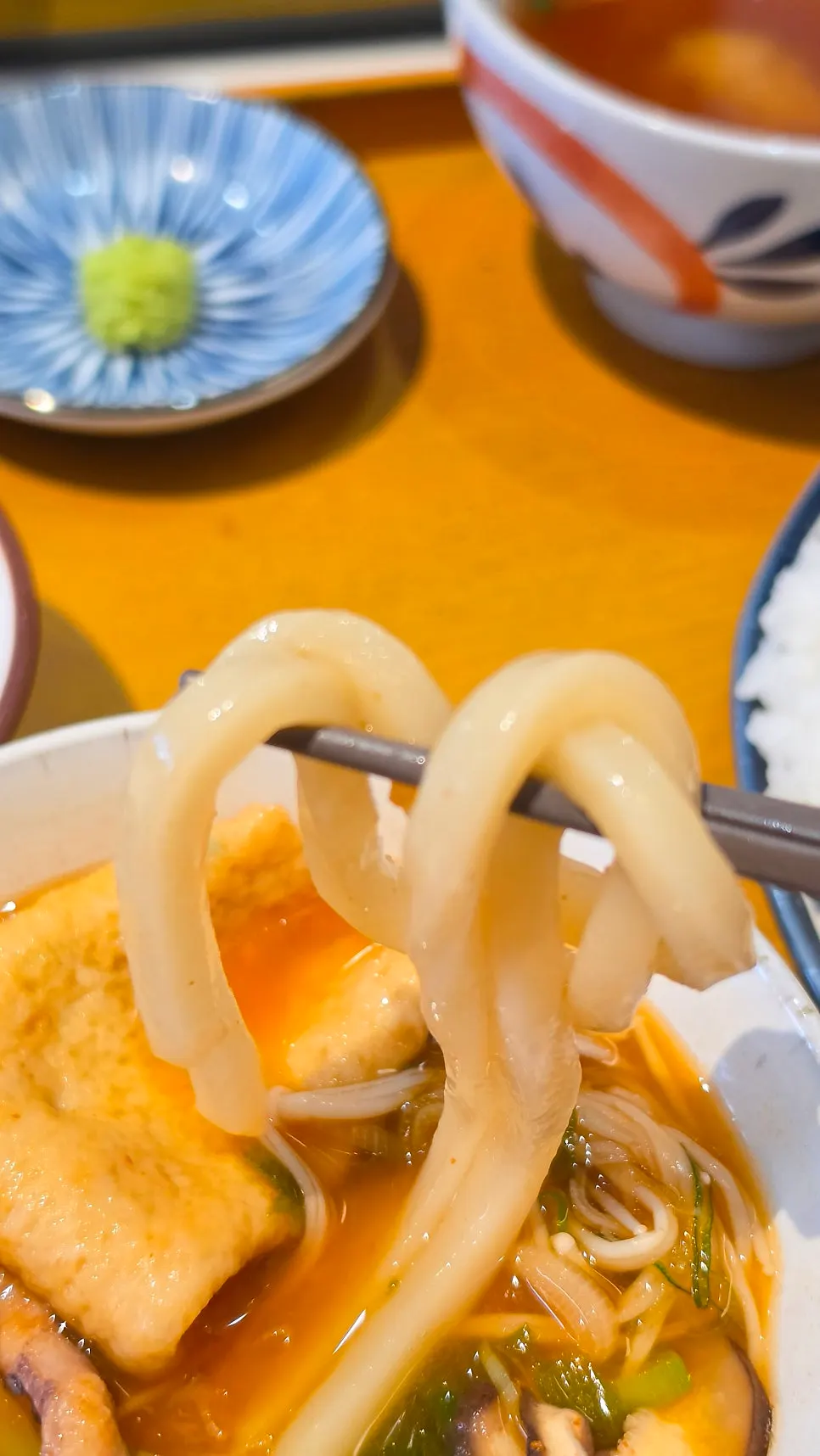 Udon noodles as chewy as rice cake