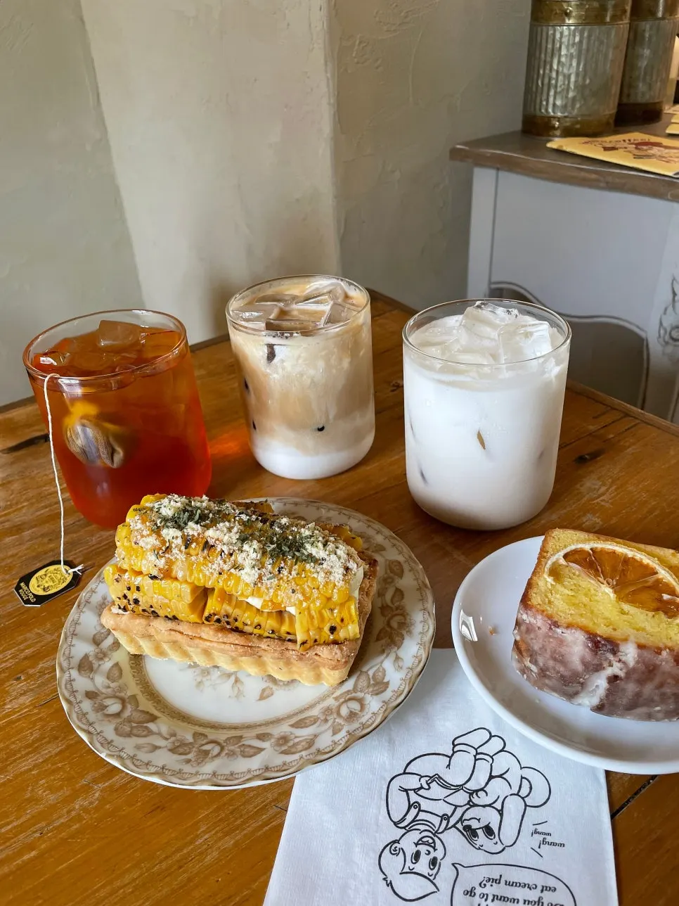 A fully laid-out tea time table
