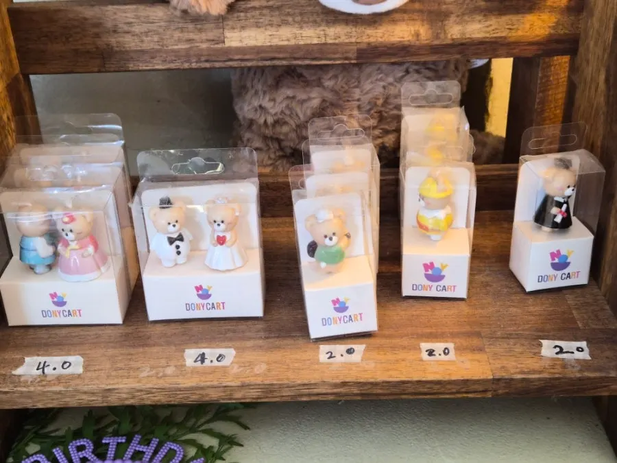 Display of anniversary candles sold at Hippy