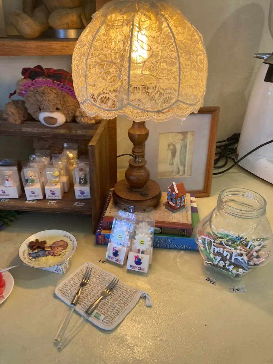 Cute displays placed around the café like a prop shop