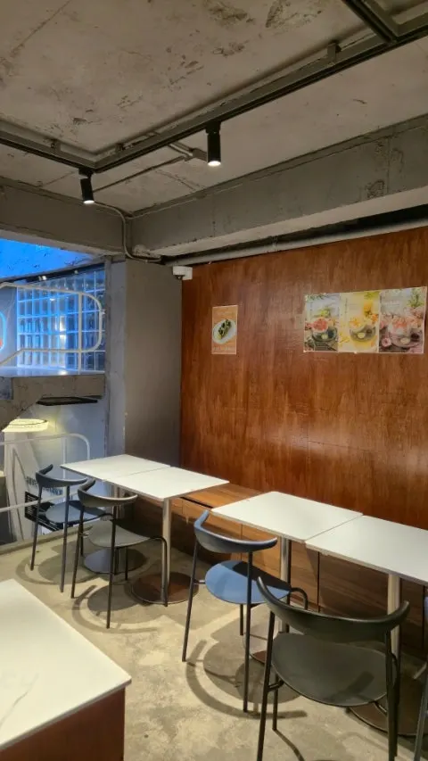 Full view of the HYBE Playground café interior