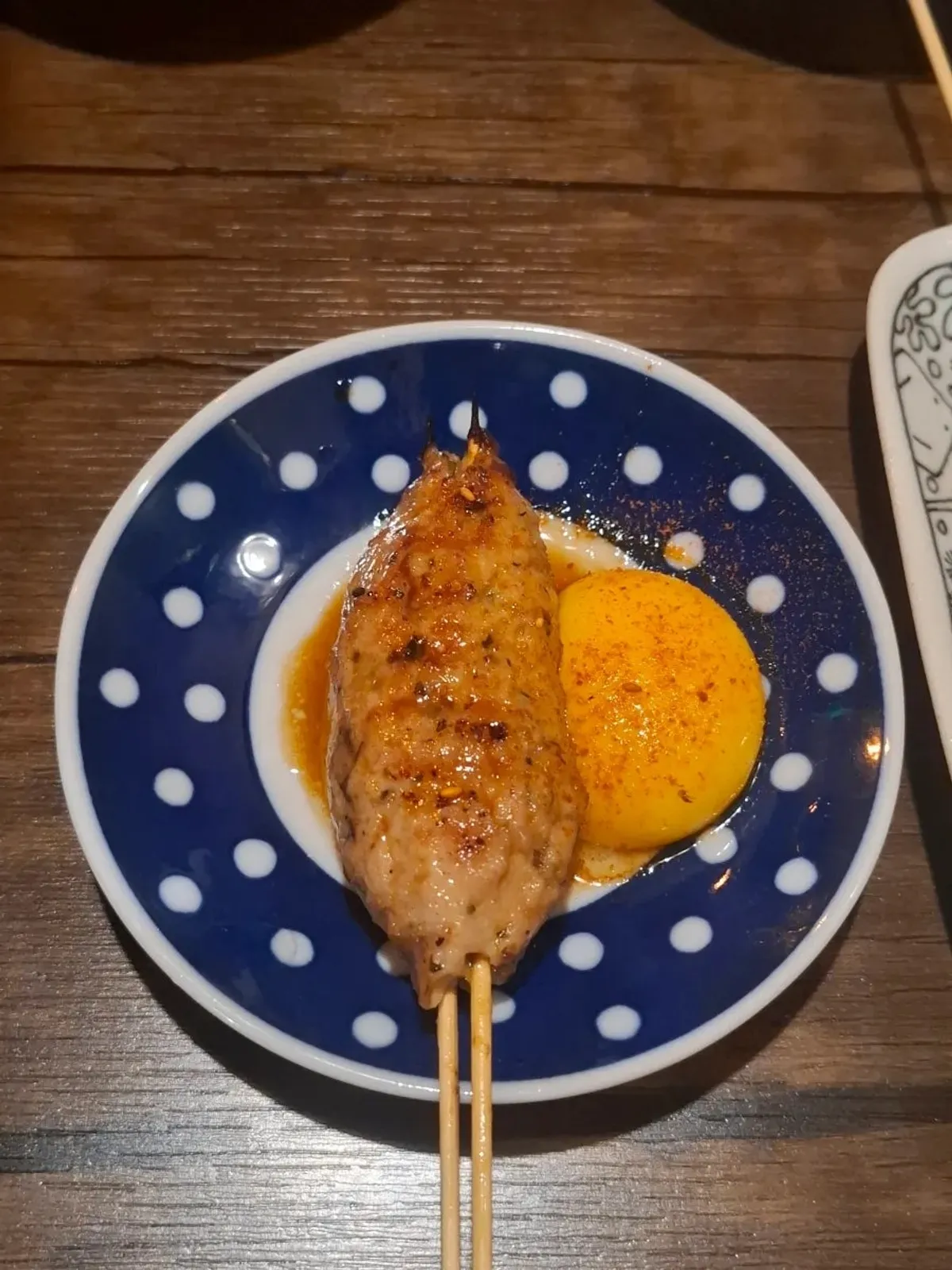 Juicy tsukune skewer