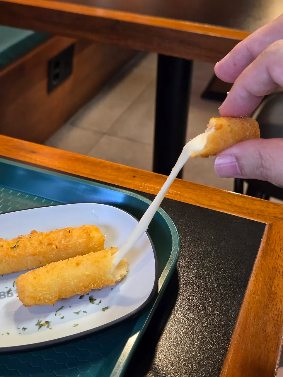 Freshly fried cheese sticks