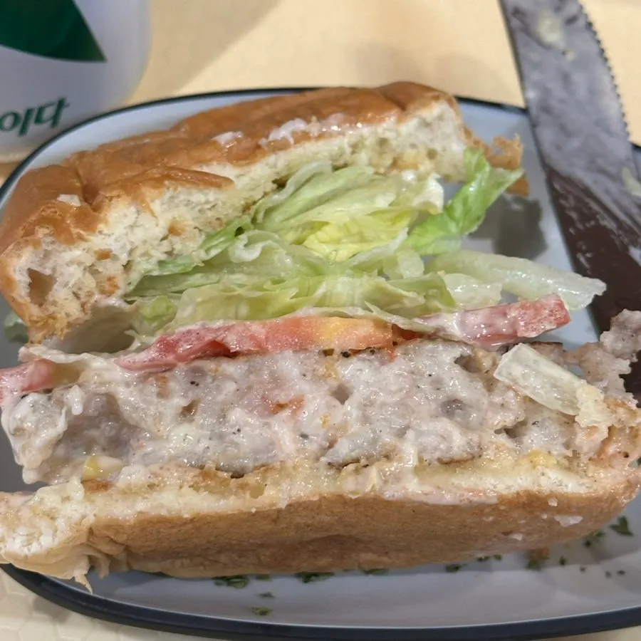 The new grilled shrimp burger with a whole shrimp inside