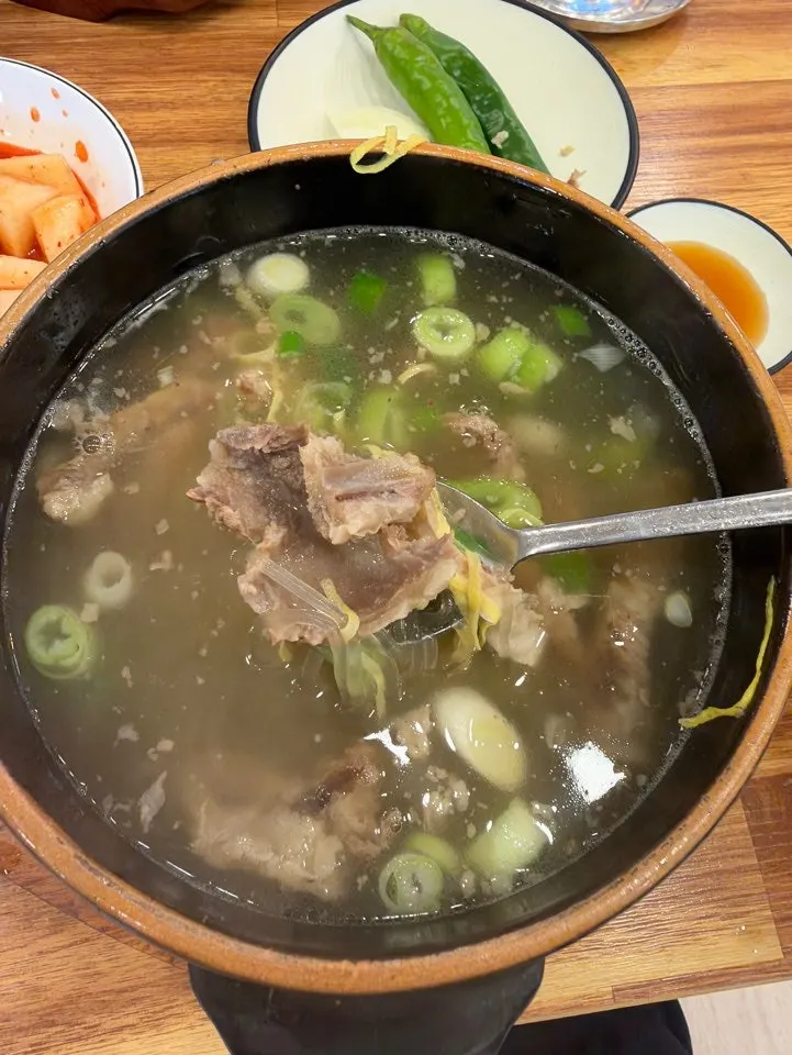 Rice mixed into the galbitang at Hoegi Wang Galbitang