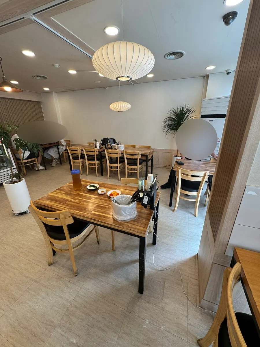 Dining hall with tables for larger family groups
