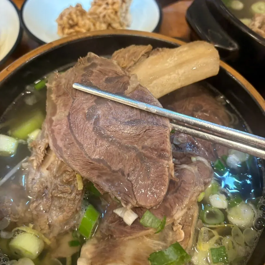 Two bowls of galbitang on the table