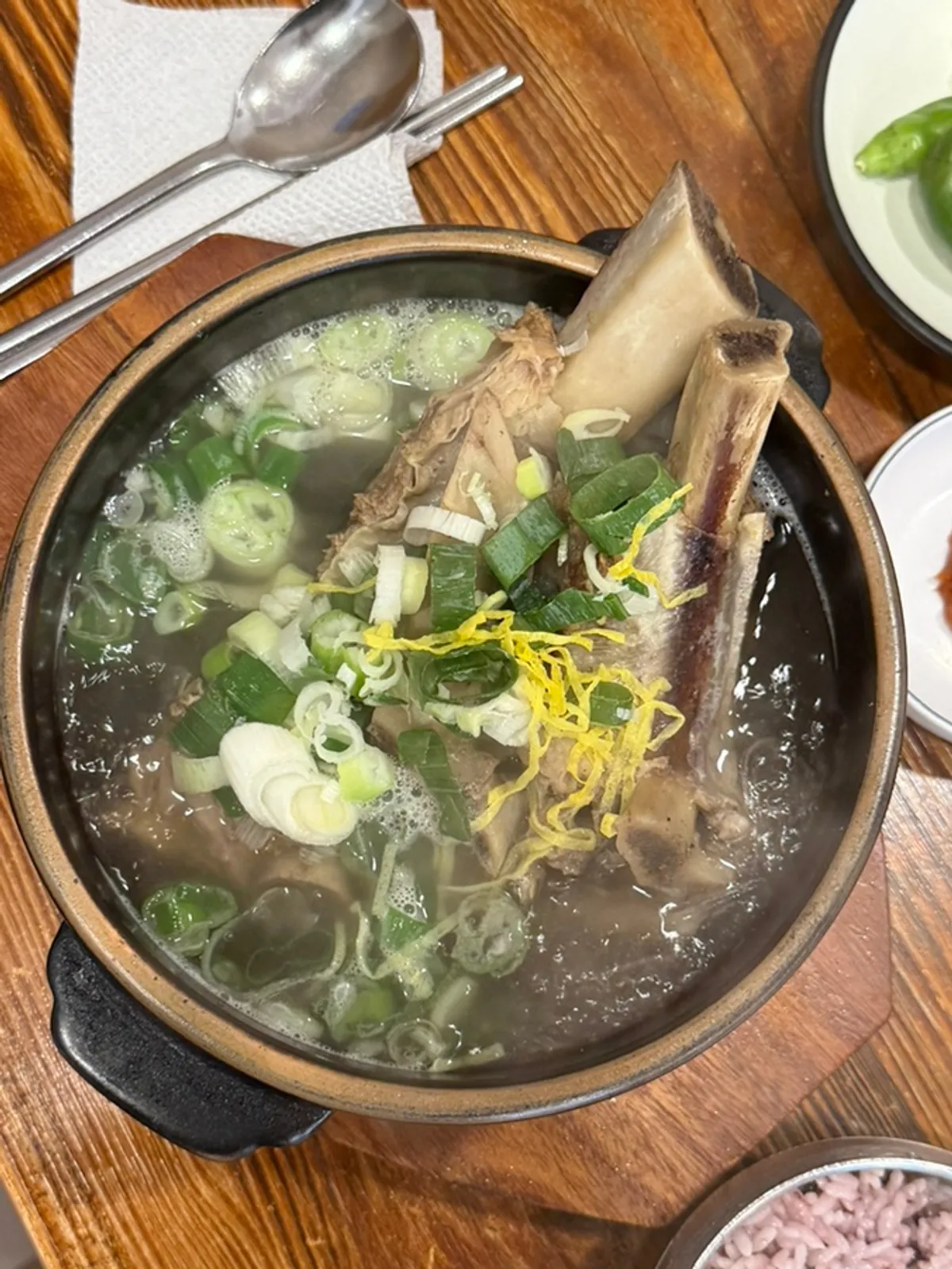 Signature galbitang dish at Hoegi Wang Galbitang