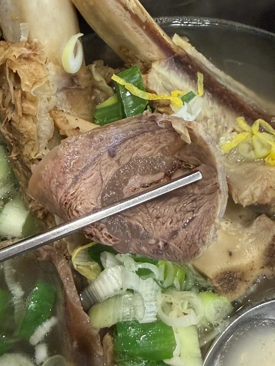 Galbitang meat portioned out