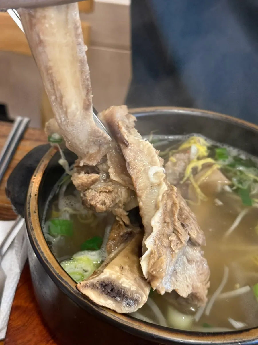 Tender rib bones from long-simmered galbitang