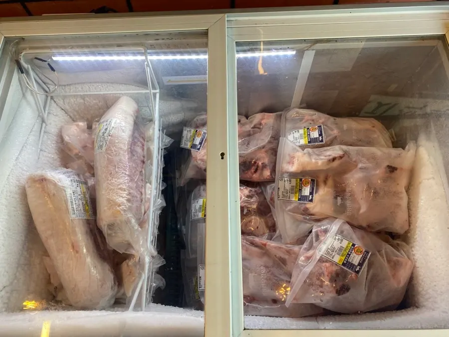 Hanwoo beef display inside Hoengseong Hanu Jeongyukjeom