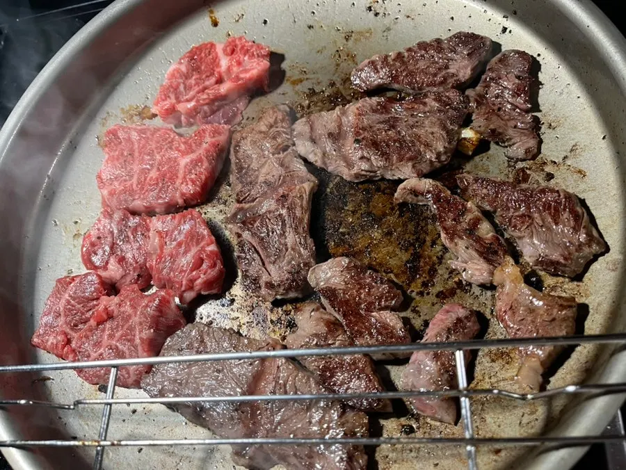 캠핑장에서 구운 1++ 한우 토시살