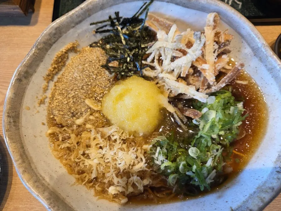 Cold ramen with a soy-based broth