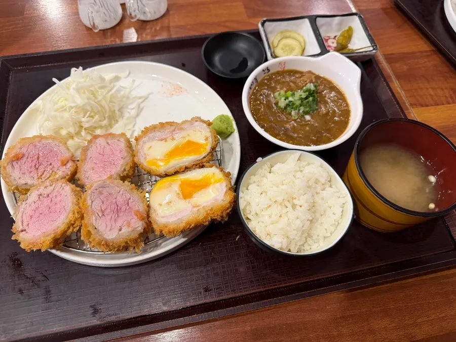Favorite katsu with half tenderloin and half cheese katsu