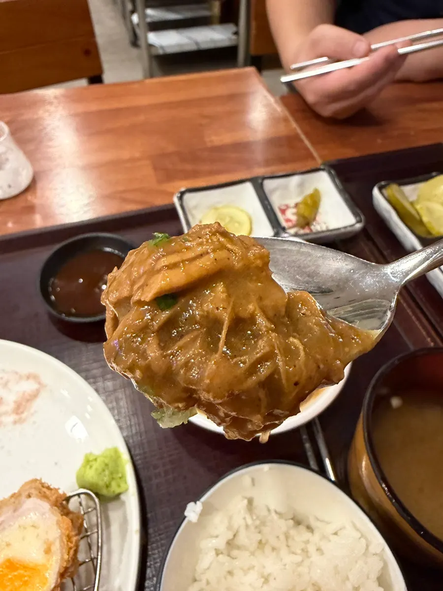 Tenderloin katsu served with wasabi and pink salt