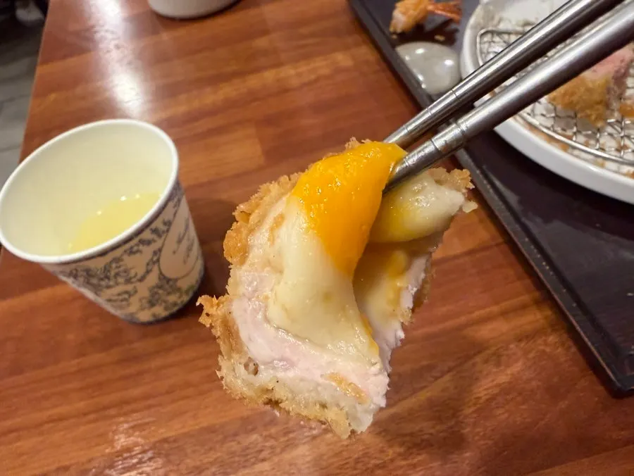 Cheese katsu made with mozzarella and cheddar cheese