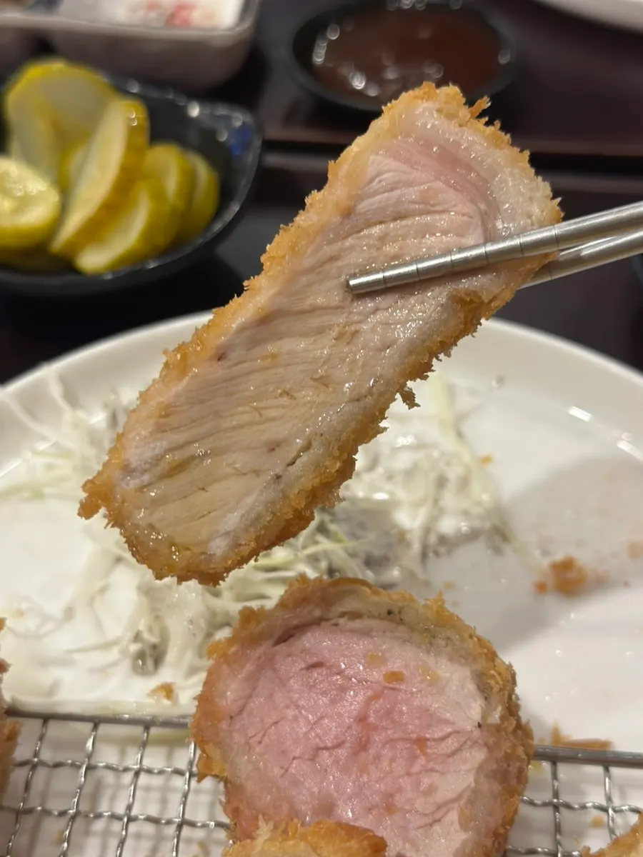 A plate of tender HOKATSU tenderloin katsu