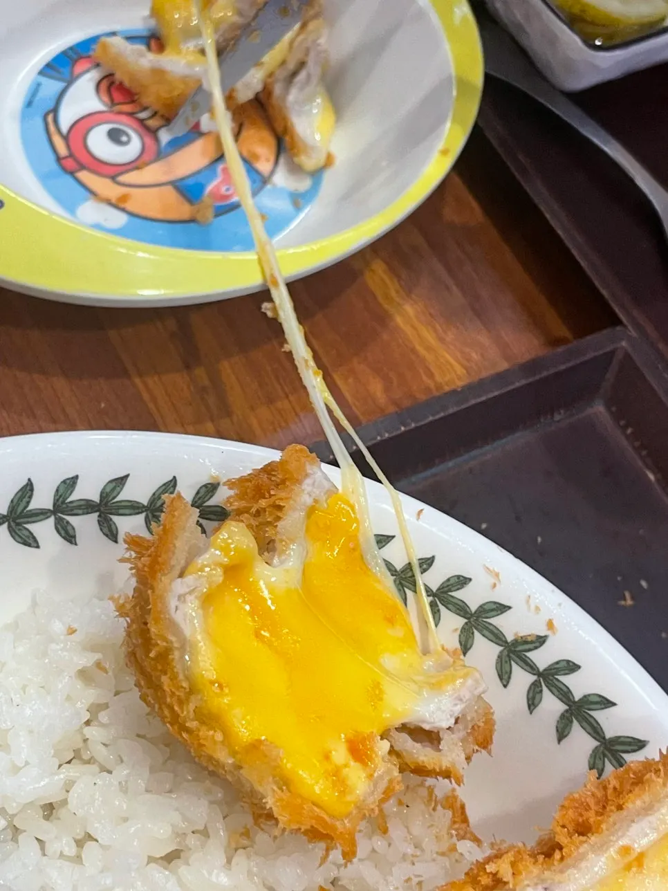 Cheese stretching from HOKATSU's cheese katsu