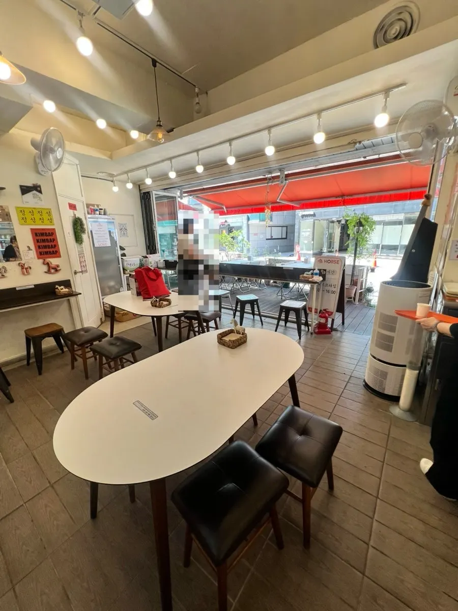Indoor table layout at Halls Gimbap Main Branch