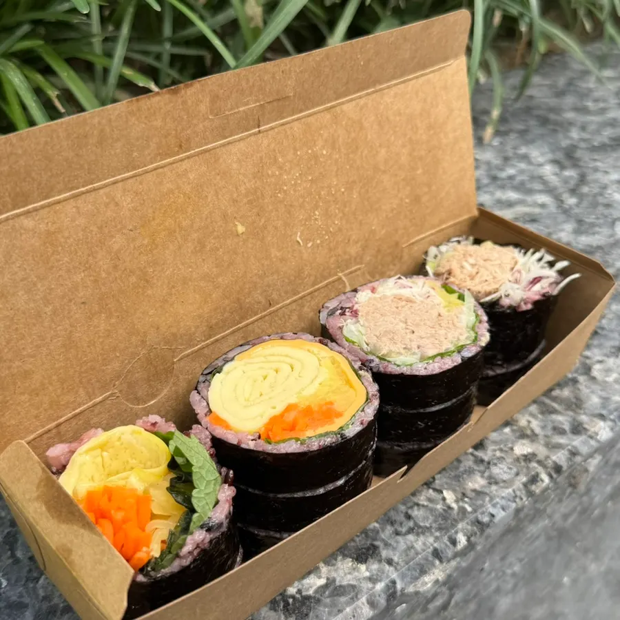 Green onion tuna and cheese egg gimbap set