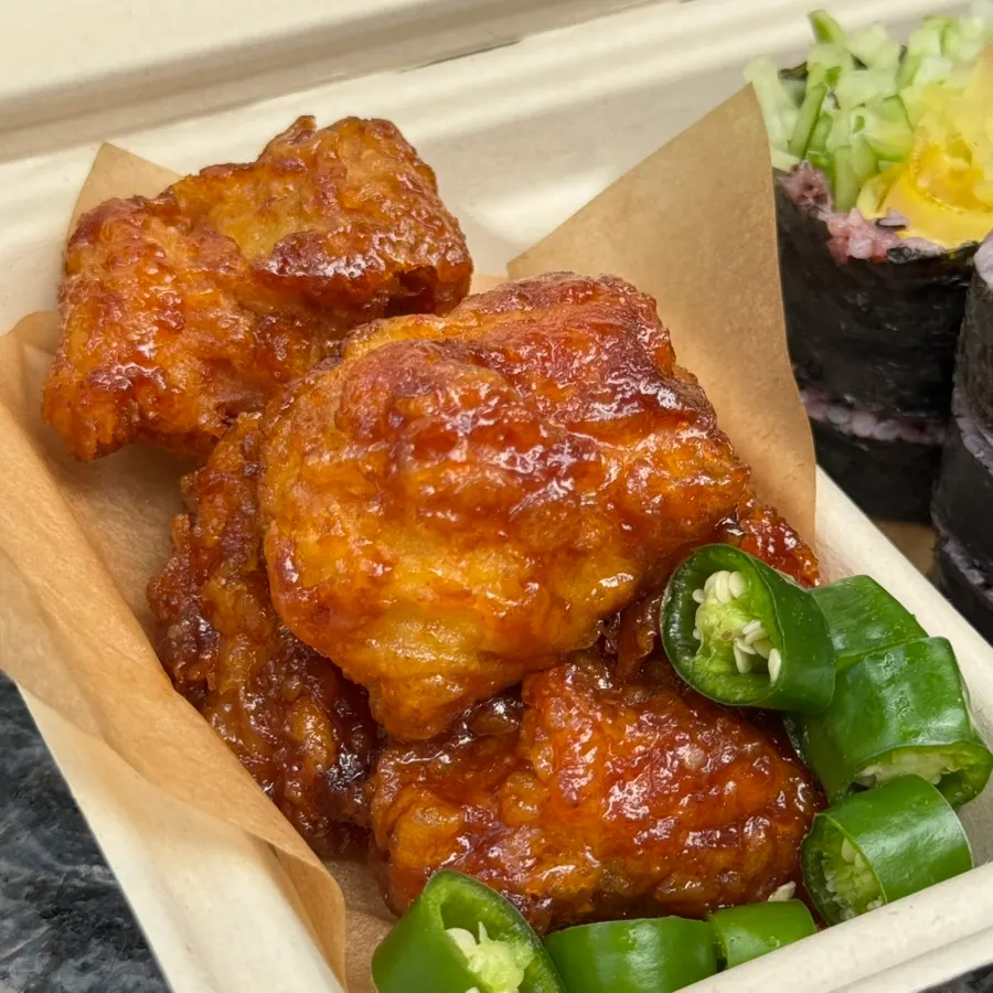 Halls fried chicken with soy-based sauce