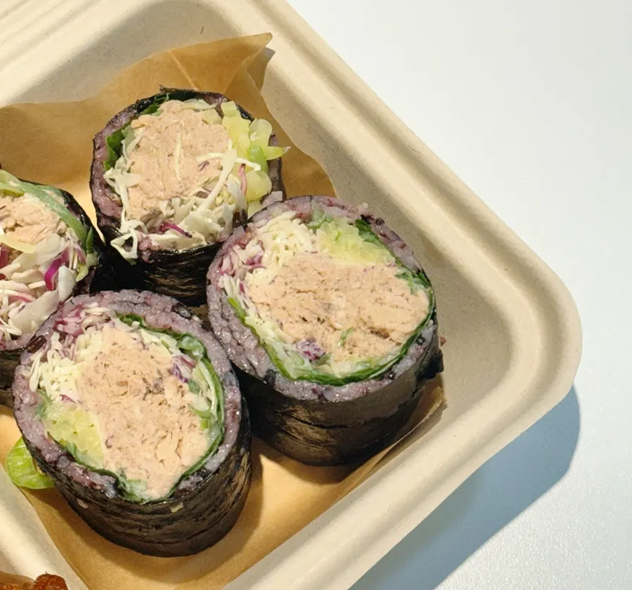 스팸김밥 한 조각 클로즈업
