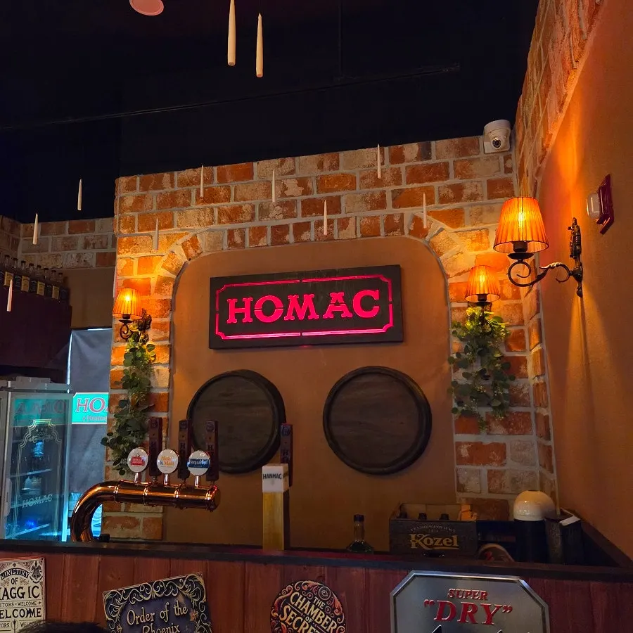 Seating decorated with props and lighting