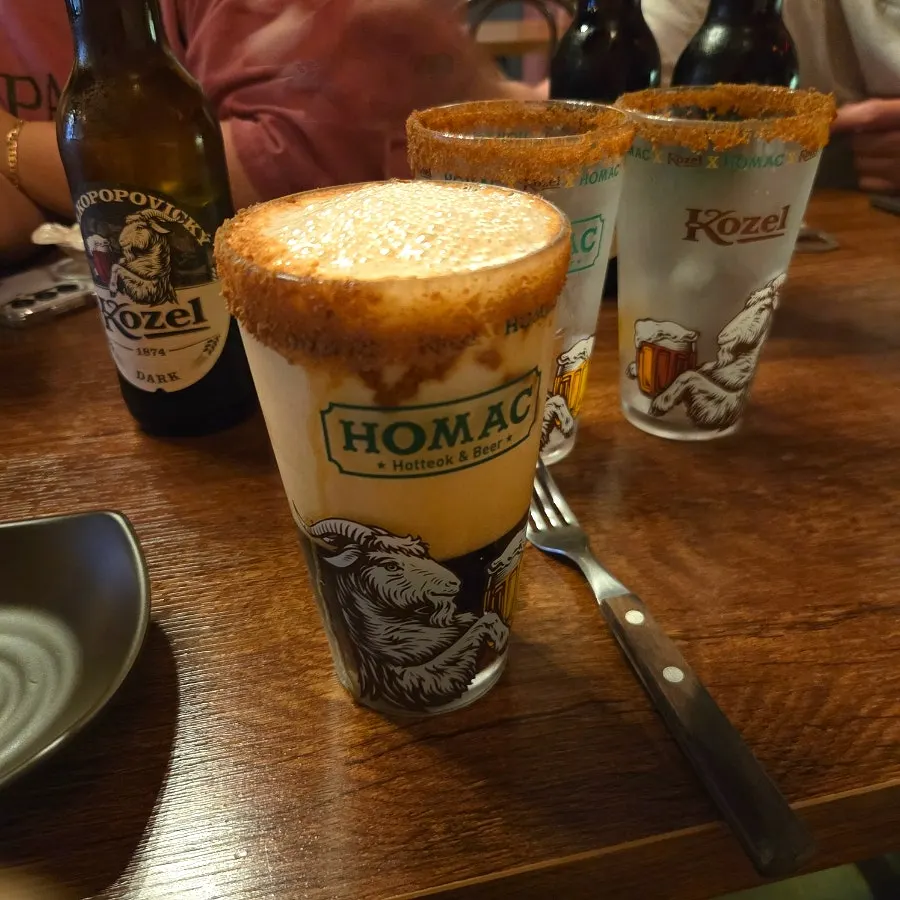 Beer glass piled high with cinnamon powder