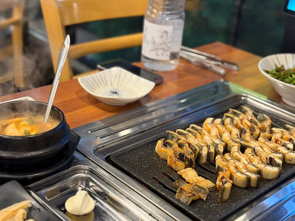 Complimentary doenjang jjigae served with the meal