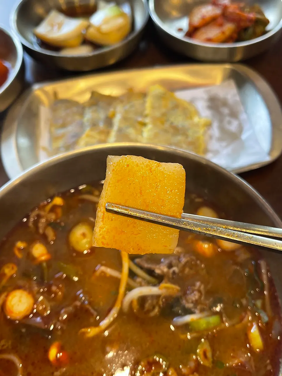 Radish and beef in the gukbap