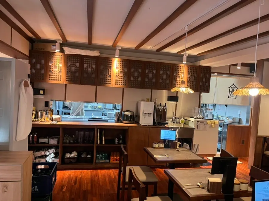 Seating and tables inside Anok