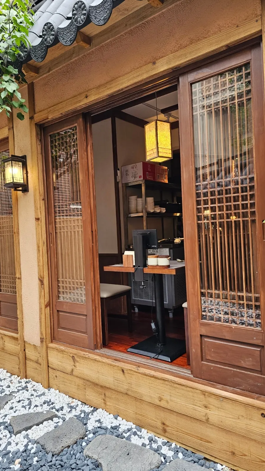 Window table at Anok with the window open