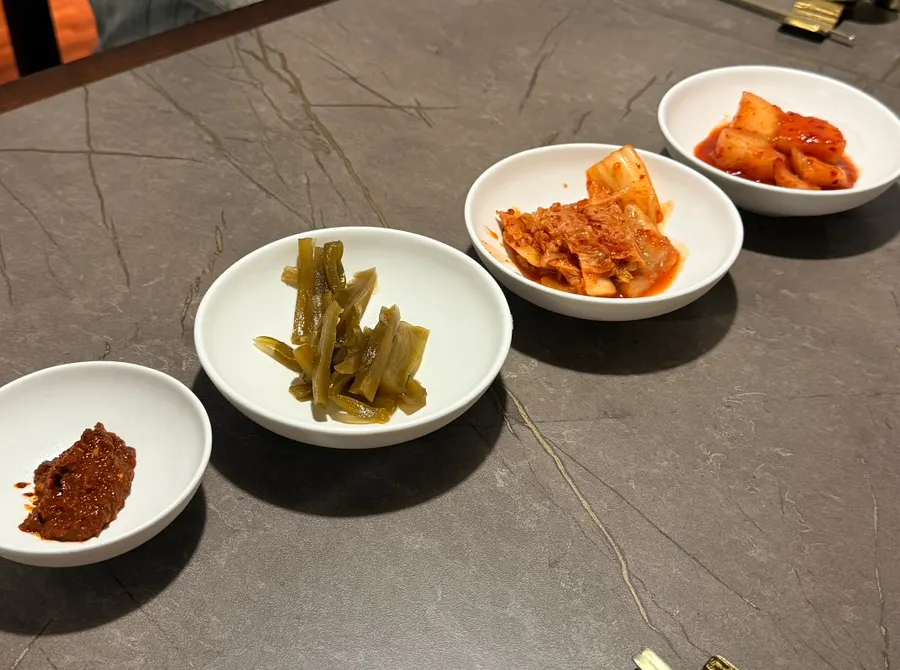 Anok's four basic side dishes set on the table