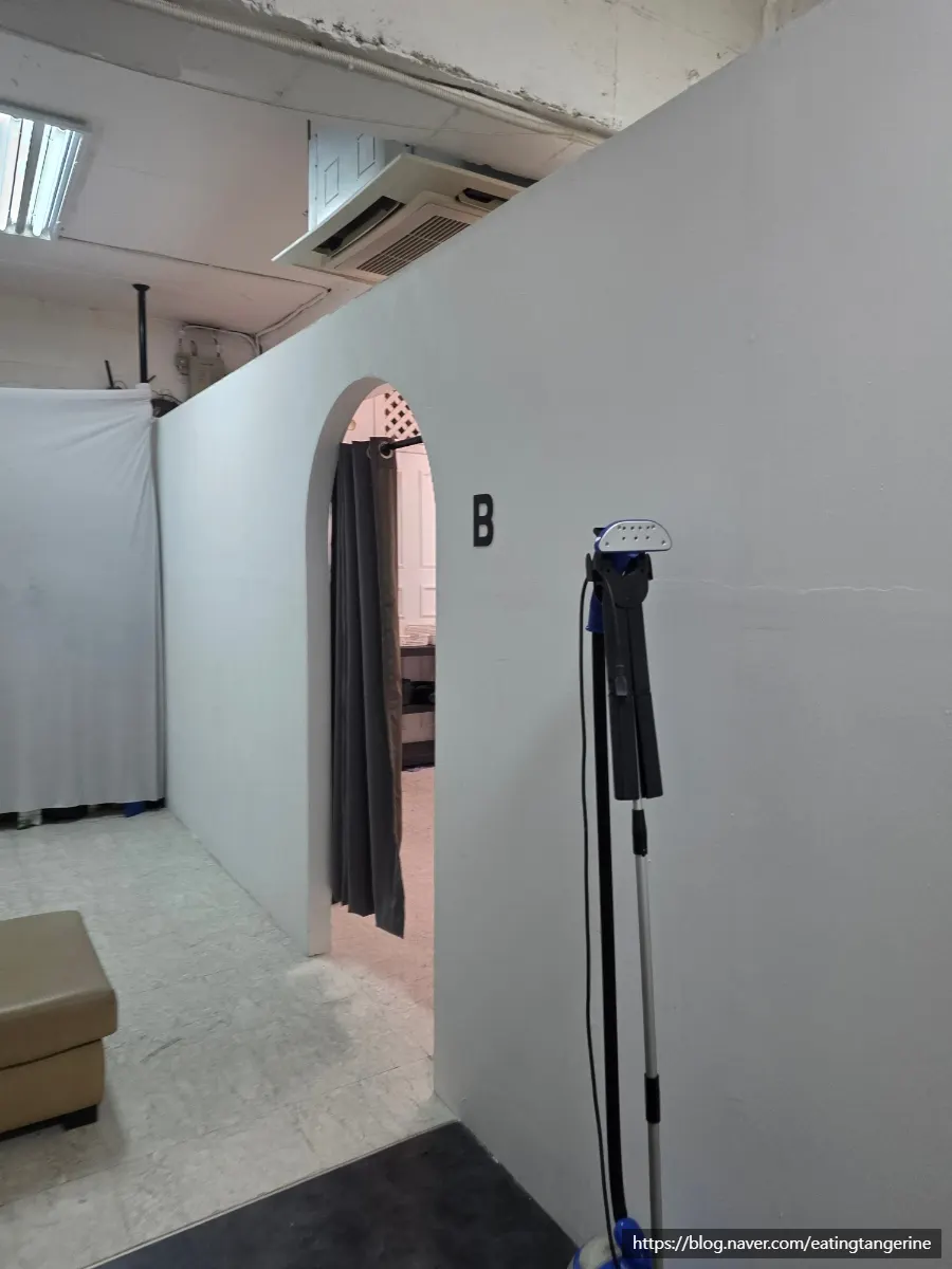 Interior of Studio B, filled with props