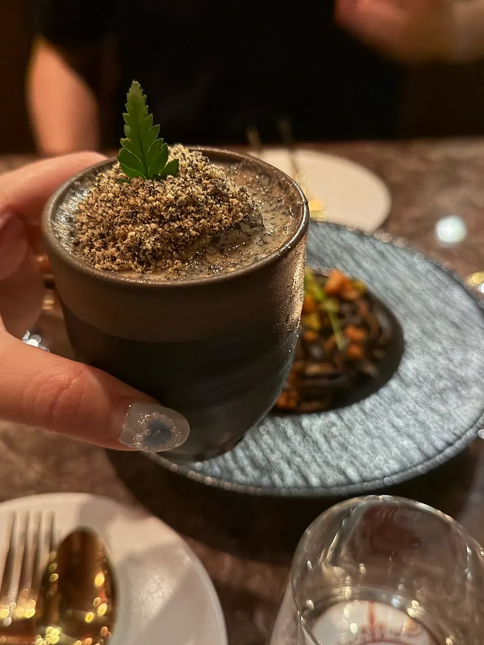 Cocktail with port wine and added fragrance