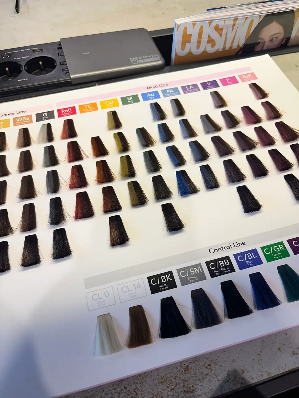 Color chart used for the dye consultation