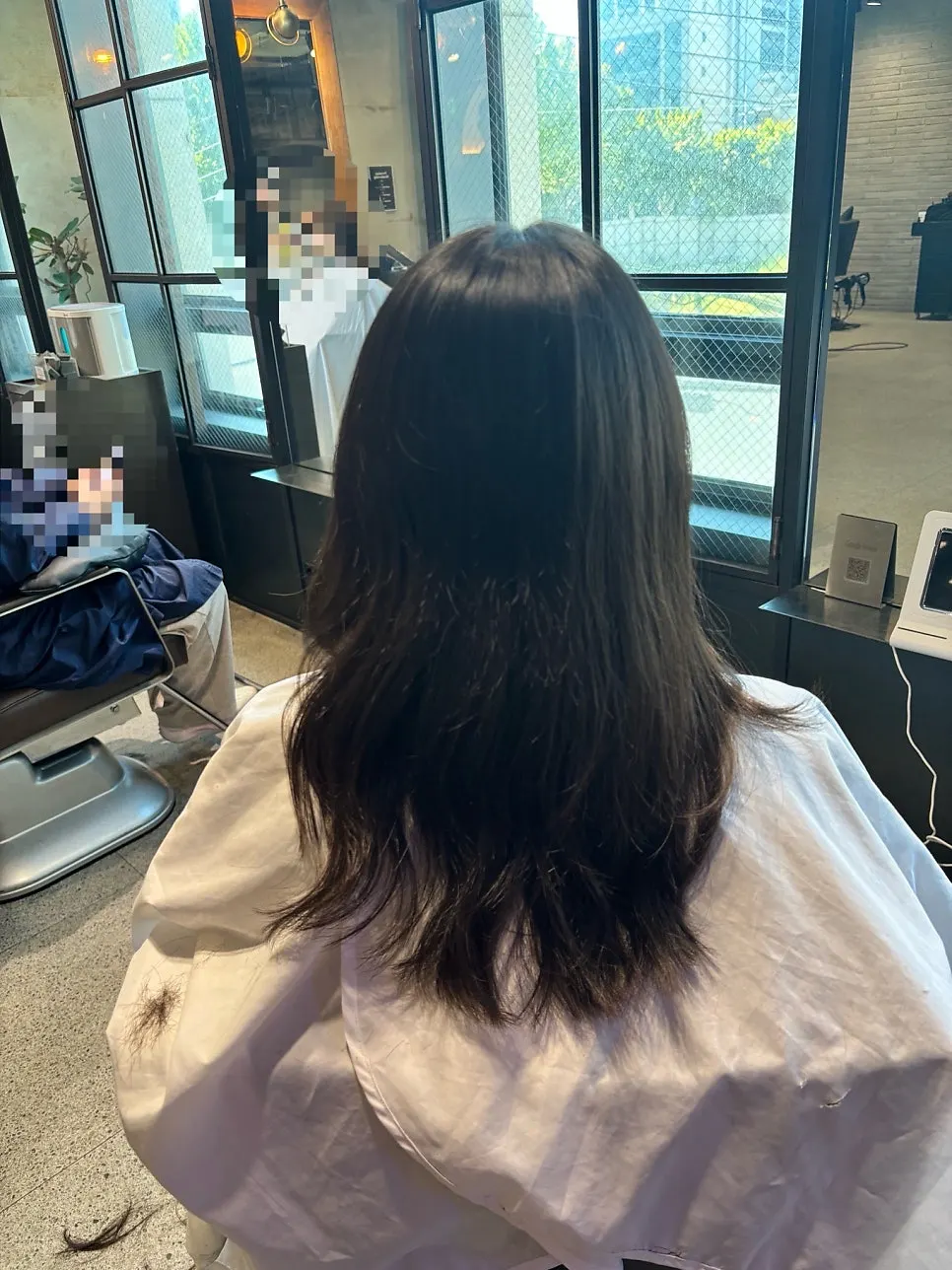 Before hair condition after the cut but before dyeing